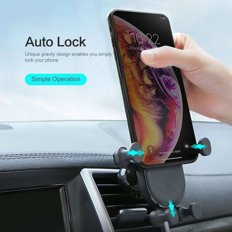 FLOVEME سيارة حامل هاتف الهواء تنفيس جبل الهاتف سيارة حامل ل فون X Xiaomi الجاذبية الهاتف دعامة حامل الهاتف الذكي الحنطور
