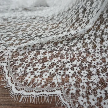 

Black, Off white in stock women diy lace Allover small florals nice new design eyelash french lace fabric 1 Piece=150x300CM