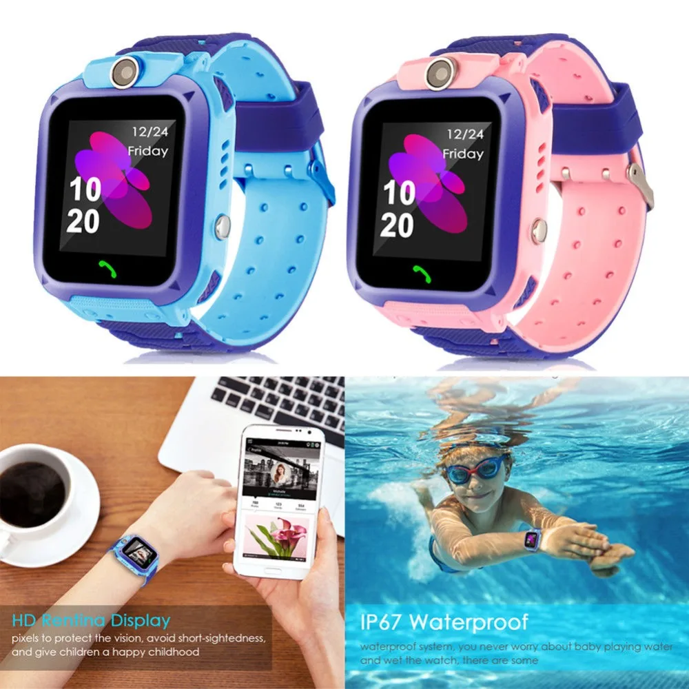 Kids Smart Watch With SMART CLOCK GPS Tracker Bluetooth Anti Lost Monitor SOS IP67 Phone Smartwatch android Box Kids Gift