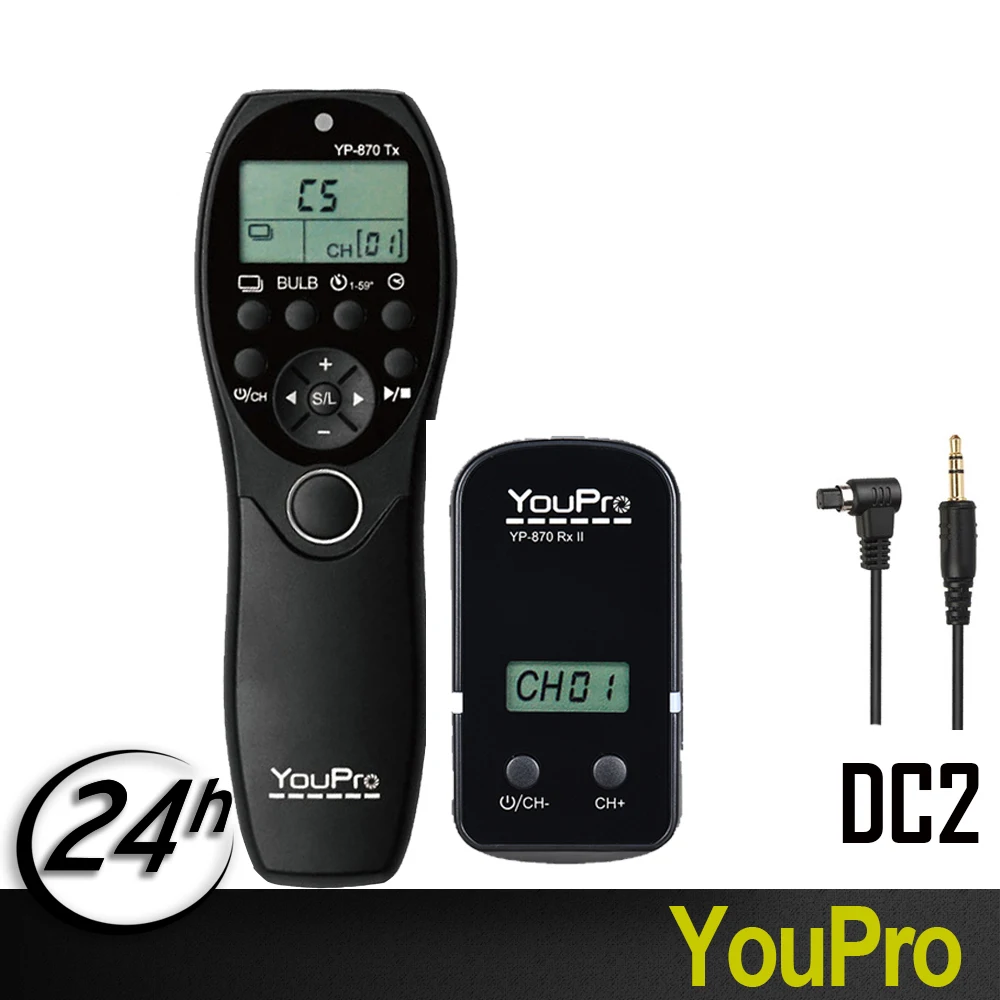 

YouPro YP-870 II DC2 Wireless Shutter Timer Release Remote control for Nikon D750 D7100 D5500 D5300 D3300 D3100 DSLR Camera
