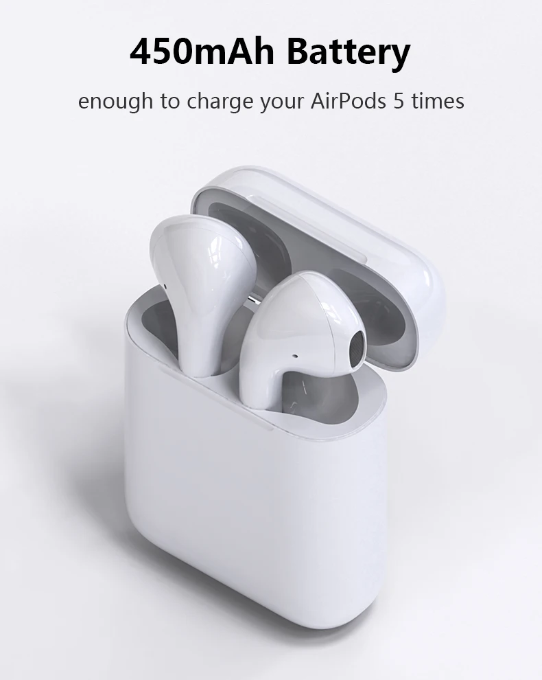 Беспроводной зарядный чехол для AirPods 450 мАч Qi беспроводной зарядный чехол приемник для Apple гарнитура для AirPods беспроводной чехол