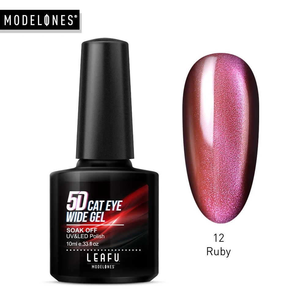 

Modelones Cat Eye Wide Gel Nail Polish Nail Art Gel Soak Off Semi Permanant Lacuqer 5D Effect Magnetic Gel Base Top Coat Needed