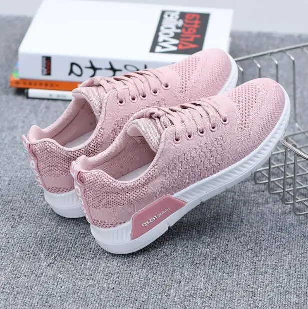 

2018 New Autumn Breathable Mesh Women Casual Shoes Vulcanize Female Fashion Sneakers Lace Up Soft High Leisure Zapatos De Mujer