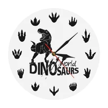 Мир динозавров когти дракона настенные часы детская комната образовательный Настенный декор динозавр следы треков Т-Рекс рептилий настенные часы