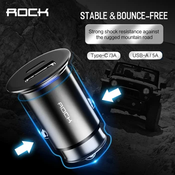 ロックメタルミニ PD 車の充電器 usb タイプ c 出力 5A 高速充電のための旅行アダプタシガーライター iphone xs 電話車の充電器