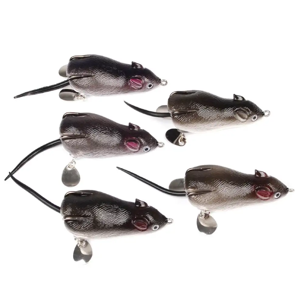

5pcs/Lot Soft Mice/Rat Lures Fishing Lure Bait Tackle 7cm/17.5g Rat Frog Lures Bionic Artificial Swimbait Topwater All Fishing