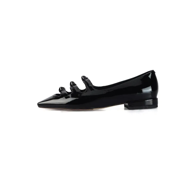 

Spring and summer simple square head solid color flat shoes solid color thin band bow casual shoes office shopping daily women's