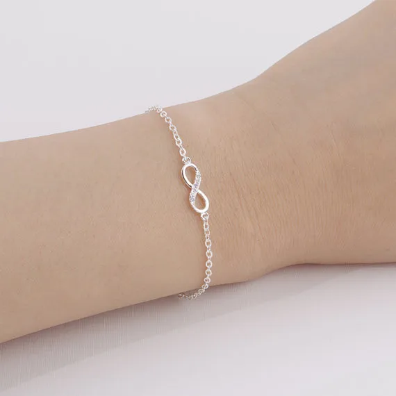 Infinity Number 8 Chain Bracelet CZ Bracelets For Women Men Friendship Jewelry