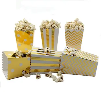 

Silver Mini Paper Popcorn Boxes - Treat Boxes - Birthday Favor Box - Snack Boxes, Family Movie Night Boxes, Set of 72