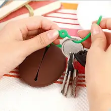 Новинка, силиконовый брелок в виде кофейных зерен, сумочка для ключей, держатель, подарки на день рождения