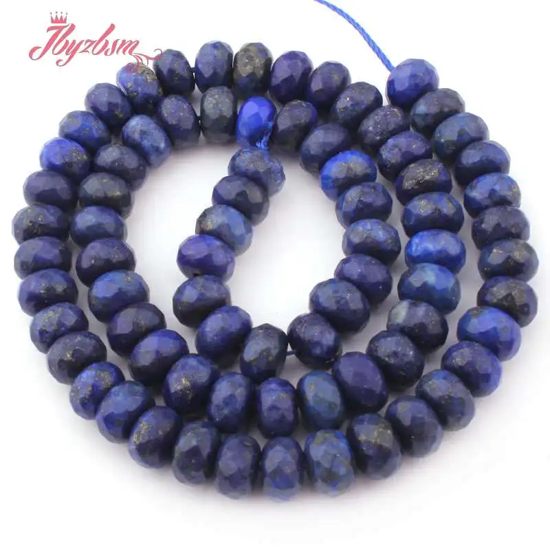 8,10, 12,20 мм круглые бусины с голубым лазуритом для самостоятельного изготовления ожерелья и браслетов 15 дюймов - Цвет: 4x8 Faceted Rondelle