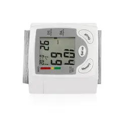 Главная Прокат Автоматическая цифровая ЖК-дисплей Дисплей кровяного Давление монитор Heart Beat частоты пульса метр мера белый удобно носить