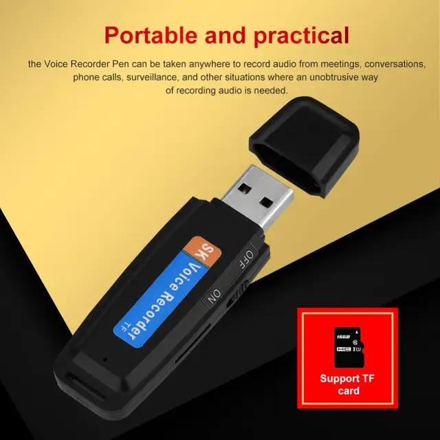 SK-001 U Disk Shaped Recorder USB 2.0 Digital Voice Recorder Flash Drive Mini Audio Recorder