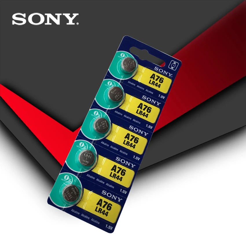 50 шт. Sony 1,5 В lr44 A76 AG13 G13A LR44 LR1154 357A SR44 кнопки сотового монет Батарея Сделано в Японии