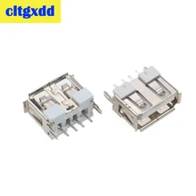 

cltgxdd 2-10pcs 180 Degree USB Female Connector Short Body Vertical USB Data Transmission Charging Interface Female