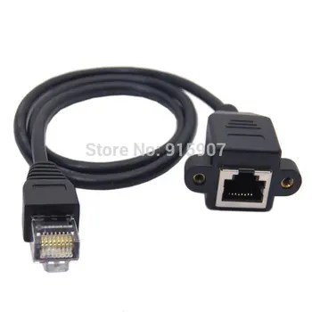 

CY 30cm 8P8C FTP STP UTP Cat 5e Male to Female Lan Ethernet Network Extension Cable with Panel Mount Holes