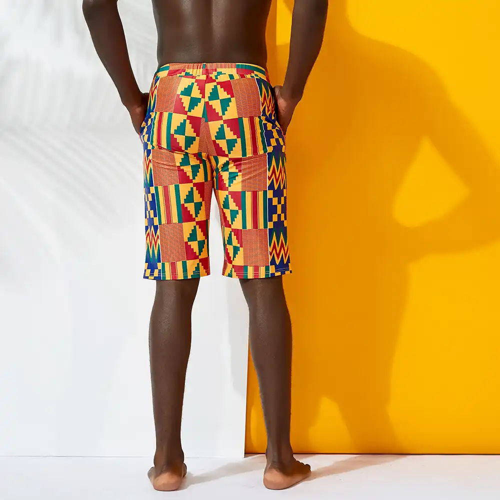 african print swim trunks