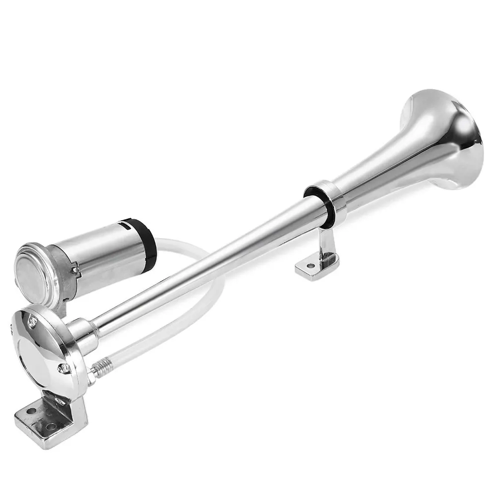 

Universal 17 Inch 150DB Single Trumpet Car Air Horn Compressor Super Loud 12V Compressor 1 Set for Trucks Lorry Cars Automobiles