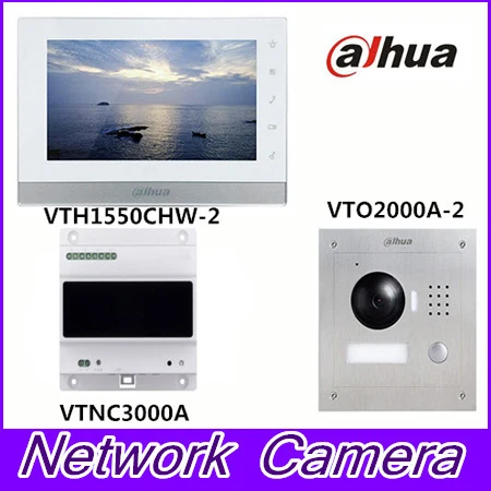 

Original Brand intercom kit VTK-VTO2000A-2-VTH1550CHW-2 + VTNC3000A Kit door phone system
