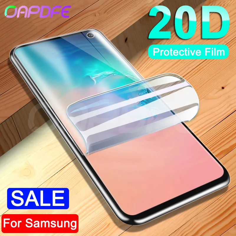 

20D Soft Screen Protector on the For Samsung Galaxy S10 Plus S8 S9 Plus Note 9 8 S10e A6 A8 Plus 2018 Full Cover Film Case