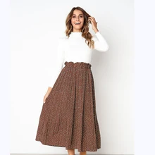 Женская Ретро Мори Девушка плиссированные Высокая талия женские длинные студенты Ретро Винтаж юбка лето печати карман aa329