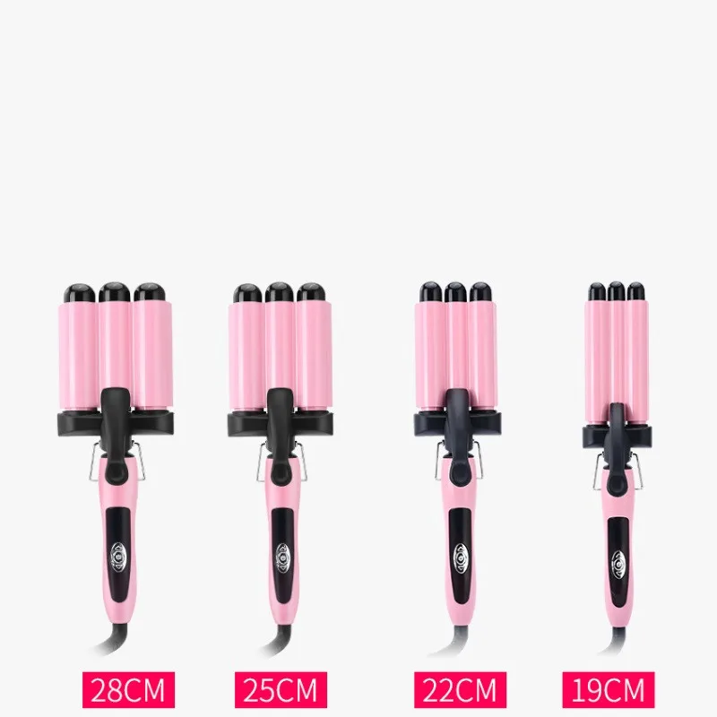 

Household 19-28cm Automatic Perm Splint Ceramic Hair Curler 220V Wave Hair Curling Iron Pink Color Hair Waver Curlers
