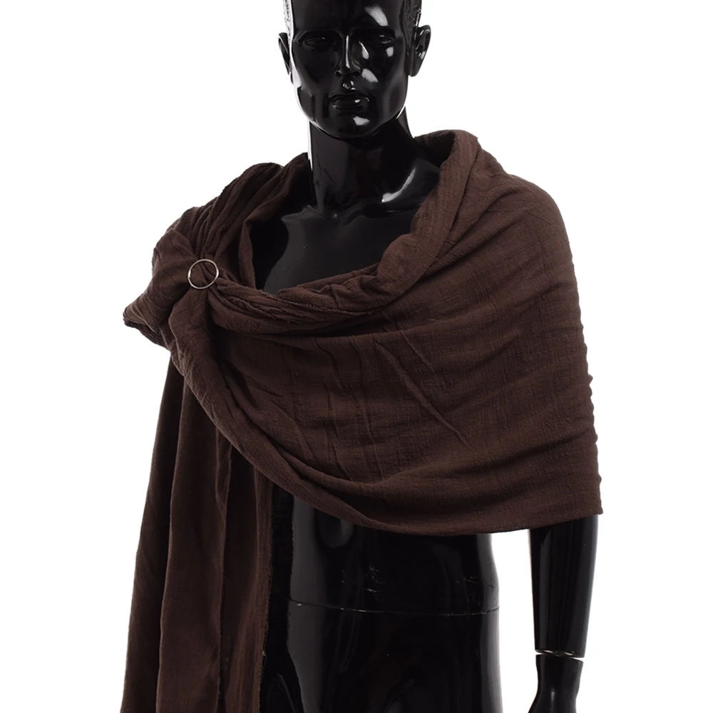 Men Medieval Scarf Hood Brown Black Blue Wrap Cloak Primitive