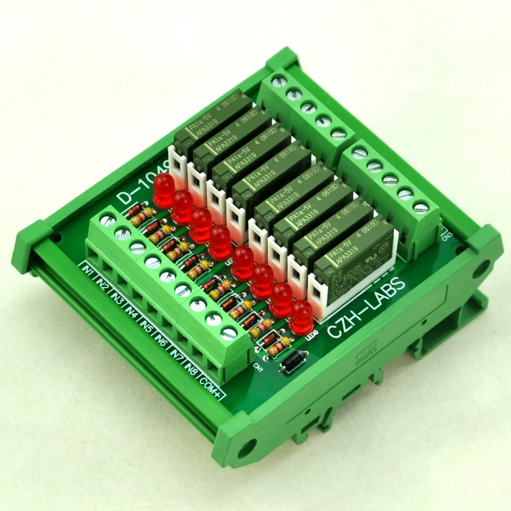 

Slim DIN Rail Mount DC5V Sink/NPN 8 SPST-NO 5A Power Relay Module, APAN3105