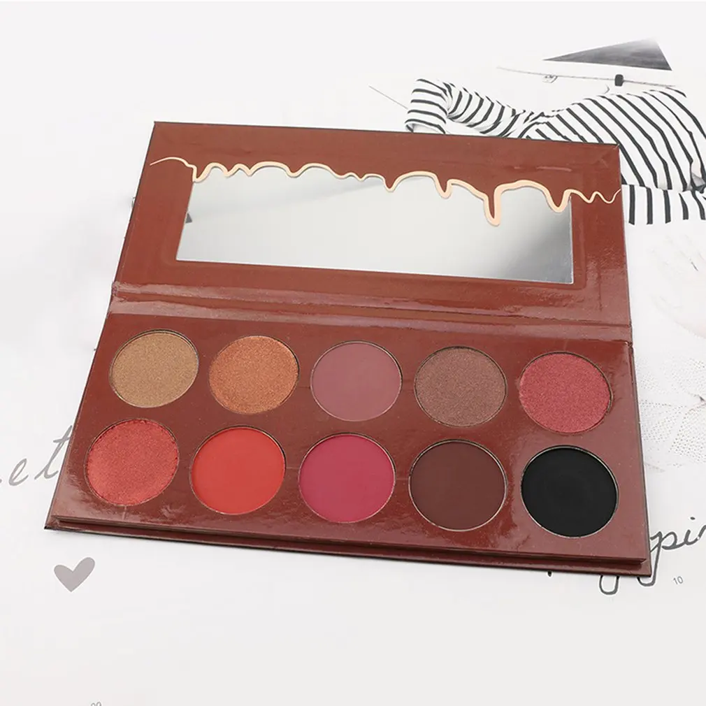 

10 Colors/SET Chocolate Waterproof Eye Make Up Highlighter Palette Eyeshadow Cosmetic Makeup Eyeshadow Palette