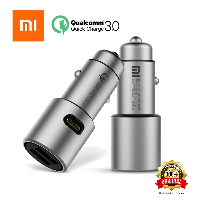 

Xiaomi Original Car Charger QC3.0 Car Charger 5V/3A dual USB Quick charger 9V/2A 12V/1.5A MI Quick Car Charger CZCDQ02ZM