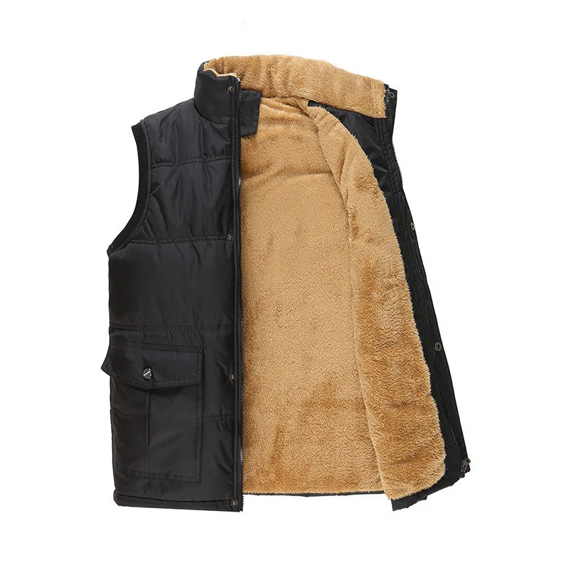 Kopen DIMUSI Herfst Winter Mannen Vest Mannelijke Katoen Dikke Warme Vest Fleece Thermische Zachte Vesten Heren Winddicht Mouwloze Jas 7XL