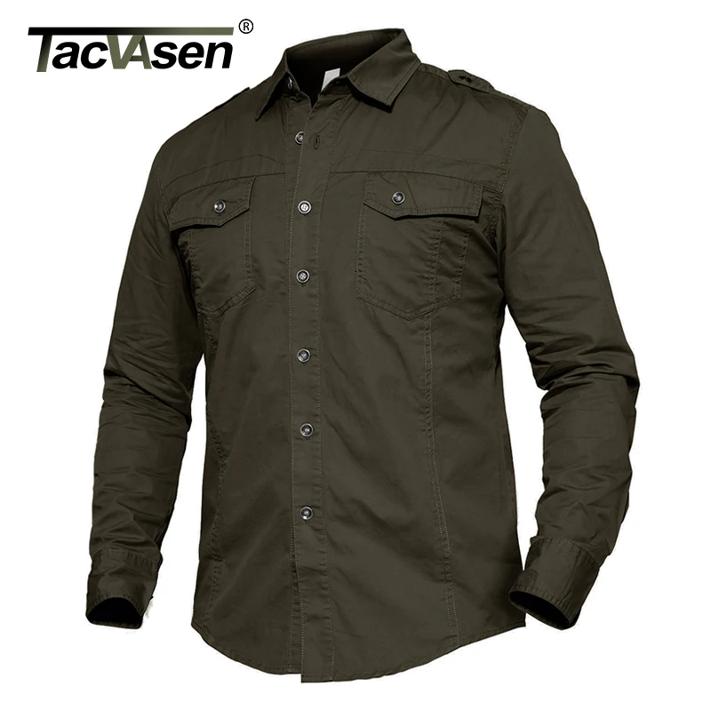 TACVASEN, осенняя военная одежда, мужская тактическая рубашка, летняя тонкая рубашка с длинным рукавом, мужские хлопковые рубашки, повседневная одежда, TD-LHZ-005