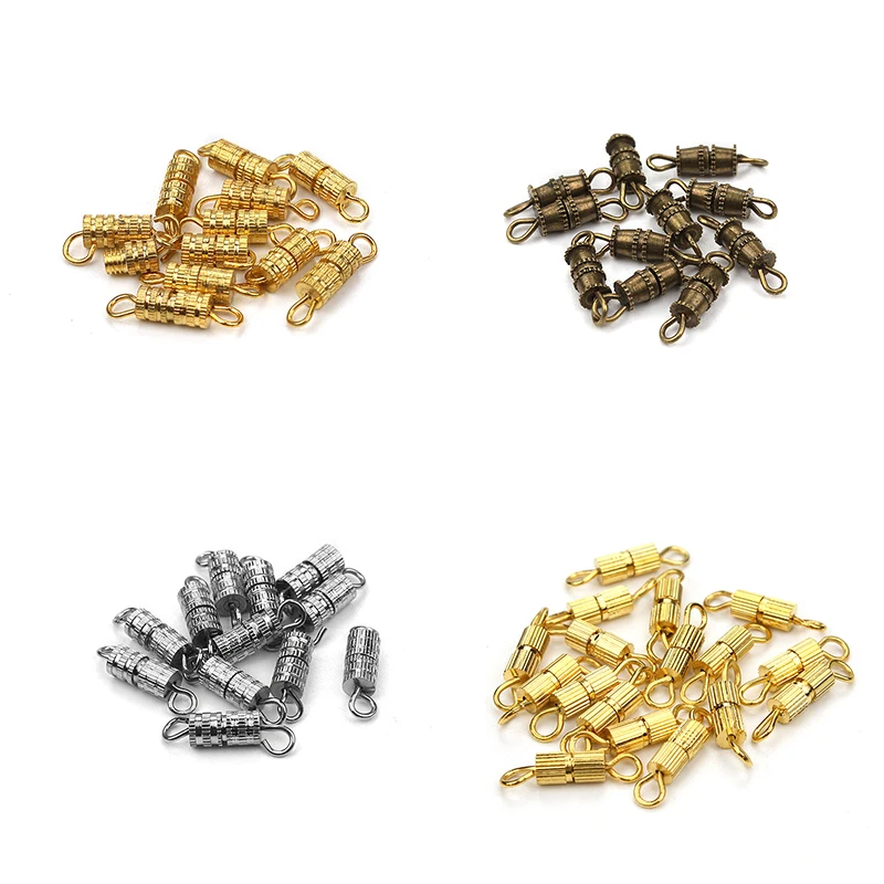 

10pcs/lot Fashion Gold Silver Rhodium Plated Screw Clasps Buckle DIY Jewelry Accessories For Bracelet Necklace
