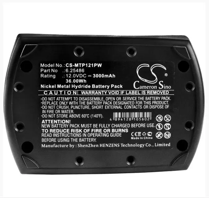 Аккумулятор Cameron Sino 3000 мАч для METABO BS 12 SP BSZ Impuls Premium BZ SSP 6 25486|Цифровые аккумуляторы| |