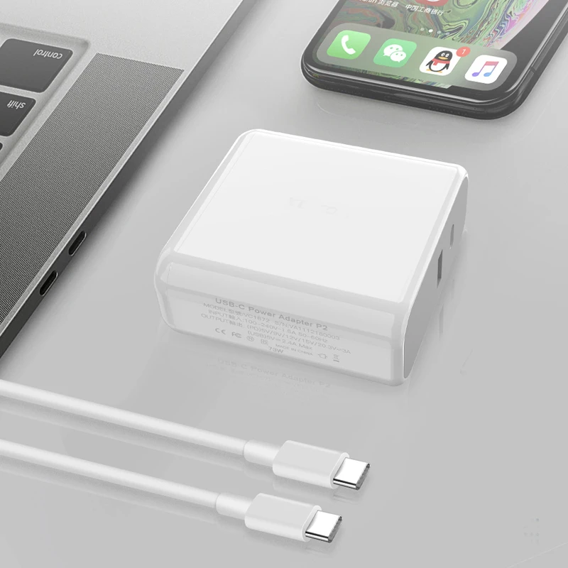 73 Вт USB-C PD зарядное устройство 5 в 9 в 12 В 15 в 20,3 в 3A 61 Вт 45 Вт 18 Вт Тип C адаптер для ноутбука Macbook Air Pro для DELL XPS 12 Xiaomi