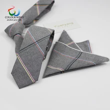 Yiyanyang мужской галстук набор хлопковый галстук 6 см ширина клетчатый полосатый галстук набор носовой платок 23*23 см Солнечный свободный стиль галстук для мужчин Свадебная вечеринка