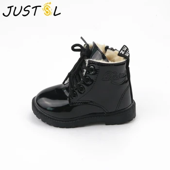 

Children's 2017 hot sale snow boots suede boots boy girls flat heels Martin boots keep warm cotton shoes for kids size21-36