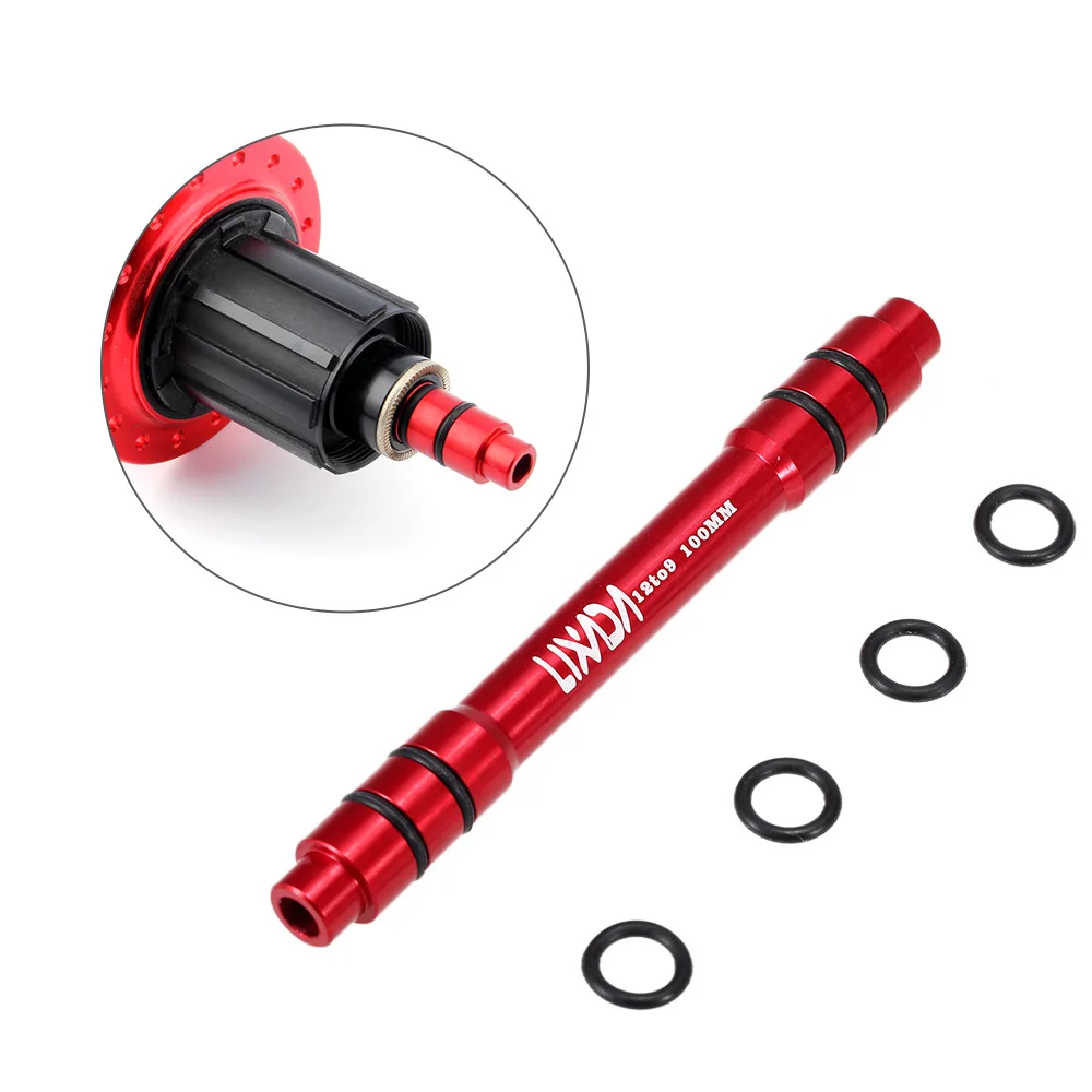 

Lixada 12mm to 9mm QR Adapter MTB Bike Thru Axle Hub Quick Release 100/135/142/148mm Bicycle Front Wheel Hub Adapter