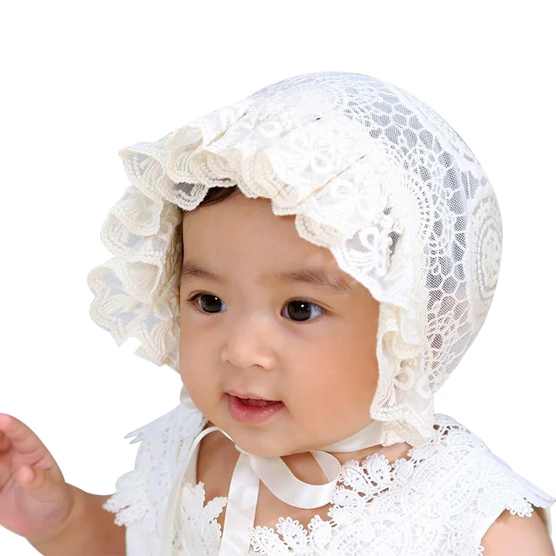 Cute Lace Baby Girls Hat Infant Toddler Baby Cotton Hat Flower Princess