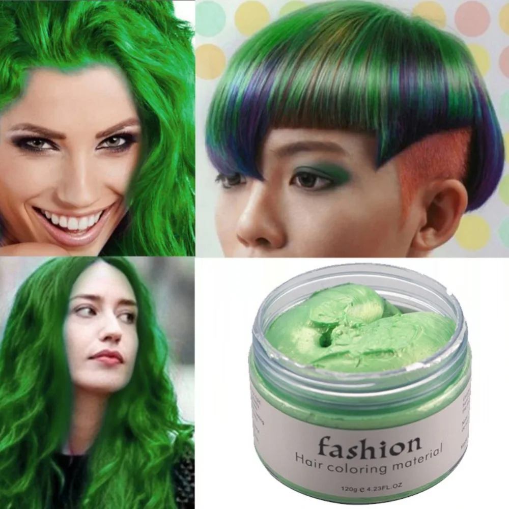 Цвет волос воск краска одноразовая формовочная паста унисекс семь цветов доступны синий бордовый бабушка серая зеленый краска для волос