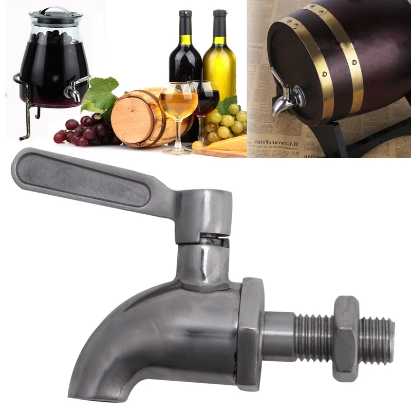 Stainless Steel Beverage Drink Dispenser Wine Barrel Spigot / Tap