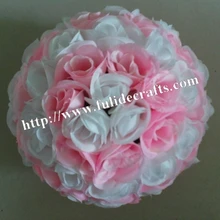 SPR 50 см смесь розового и белого пластика Рождество искусственный цветок розы мяч, свадьбы украшение