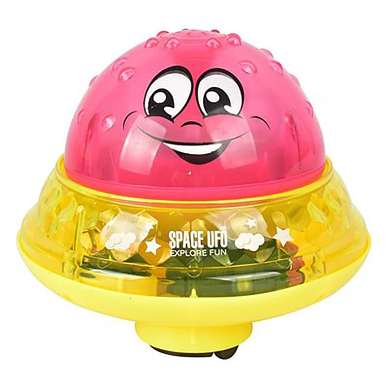 Игрушки для ванной, светильник с распылителем, вращающийся с душевой кабиной, детские игрушки для детей, для малышей, для плавания, вечерние, для ванной, светодиодный светильник, игрушки - Цвет: Розовый