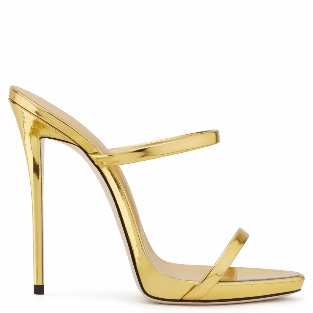 Arden Furtado/Новинка года; Летние босоножки на очень высоком каблуке-шпильке; цвет золотистый, Серебристый; модная женская обувь; шлепанцы; большие размеры