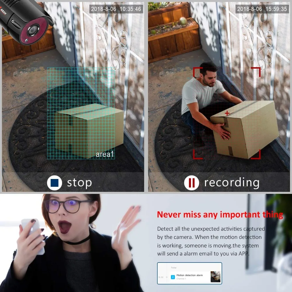 ANRAN 1080P 4CH система домашней безопасности Водонепроницаемая наружная камера ночного видения WiFi ip-камера с 12 дюймовым монитором NVR комплекты