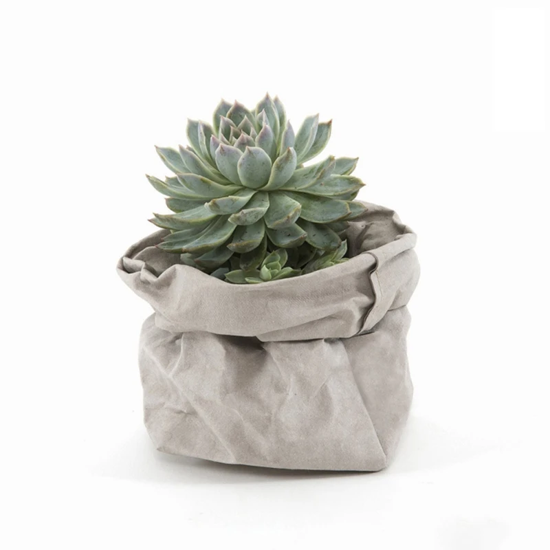 

Mini Succulents Kraft Paper Flower Pot Cover Washable Storage Bags Plants Flowerpot Bag Children Room Sundries Organizer Pouch