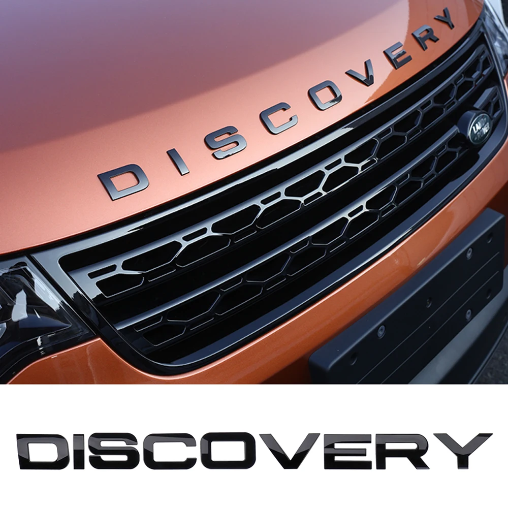 

10pcs Bright Black Car Hood Sticker Badge Emblem Sticker Front Head Letters Words Car Sticker for Land Rover DISCOVERY Emblem