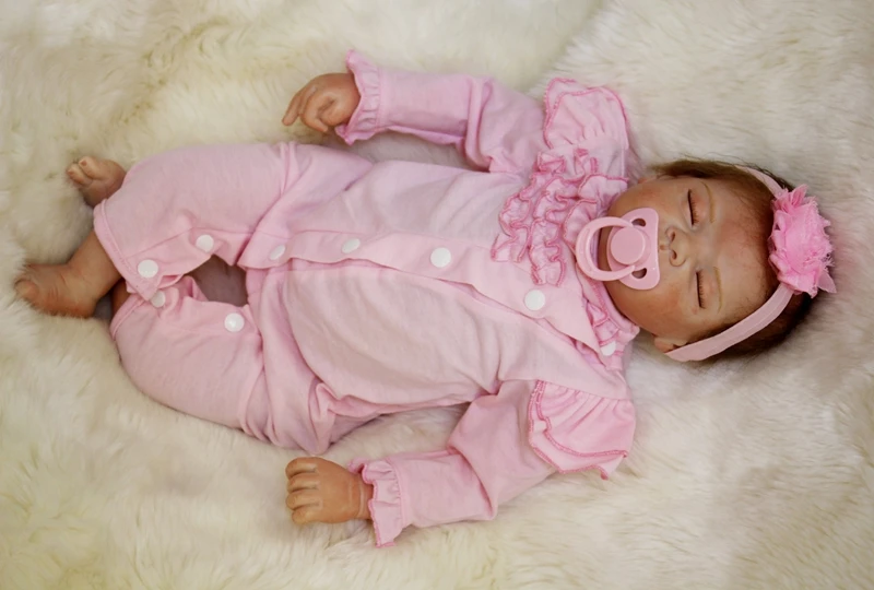 55 см Bebe силиконовые возрождается Boneca реалиста модные куклы детей подарок на день рождения настоящее Новорожденные Спящая кукла игрушки