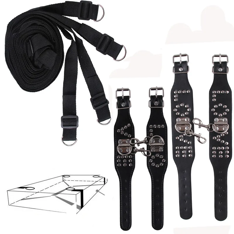  Handcuffs LOVE Bondage set Erotic Under Bed BDSM Restraint System Games for Adults Wrists & Ankle C