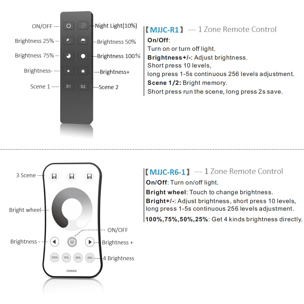 LED Dimmer Switch 12V 24V PWM 2.4G LED Touch RF Wireless Remote 5V 36V Smart Wifi Dimmer Controller For Single Color Strip smart light switch led strip controller led dimmer switch led dimmer controller smart dimmer switch led strip switch led string dimmer power cords dimmer switch